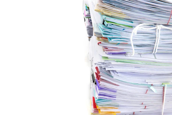 Stack Documents Isolated White Background Documents Pile — Stock Photo, Image