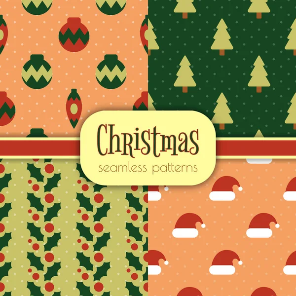 Set of Christmas patterns — Stock Vector