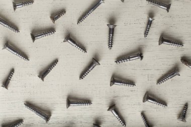 İnşaat araçları üzerinde ahşap açık renkli ayarlayın. Tamirci, marangoz, Oluşturucu için ürün yelpazesine sahip aygıtlar. Metin için yer kopyalayın. Üstten Görünüm