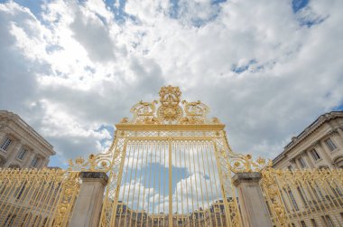 Versailles chateau. France. View of golden gate to palace. Royal clipart