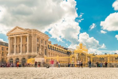 Versailles chateau. Fransa. Altın Kapı Sarayı manzarası. Royal