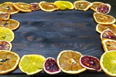 kurutulmuş portakal ve limon dilim arka plan