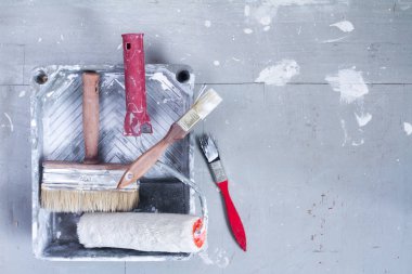 Silindir resim konteyner ve boya silindiri.