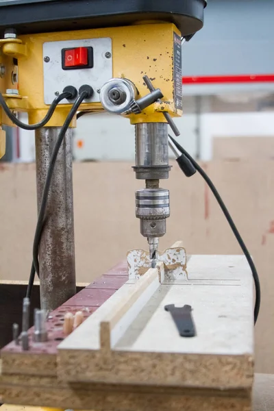 A pack of parts of a particleboard in the furniture manufacturing. — Stock Photo, Image