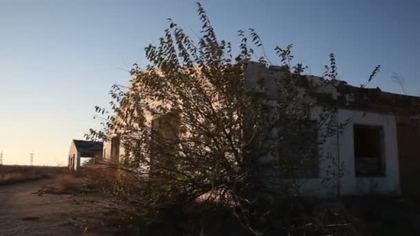 破壊された畜産農家の建物 — ストック動画