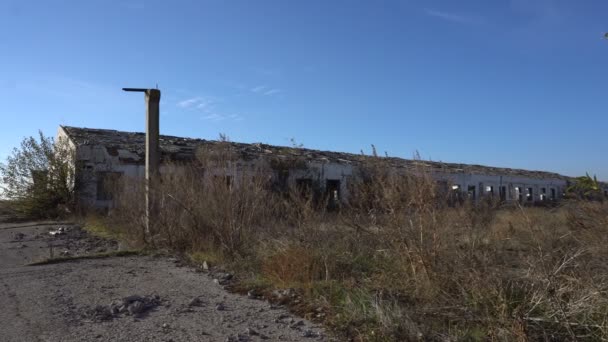 Oude verwoeste boerderijdieren — Stockvideo