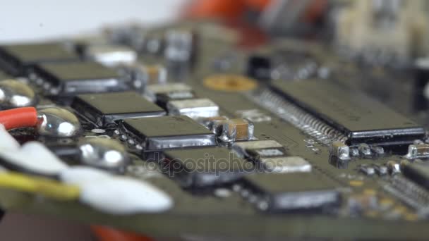 Placa danificada com chips — Vídeo de Stock