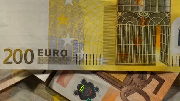 Euron pengar på bordet — Stockvideo