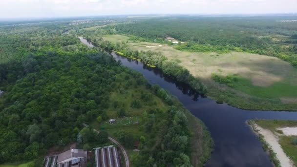 Volando sobre el parque forestal — Vídeo de stock