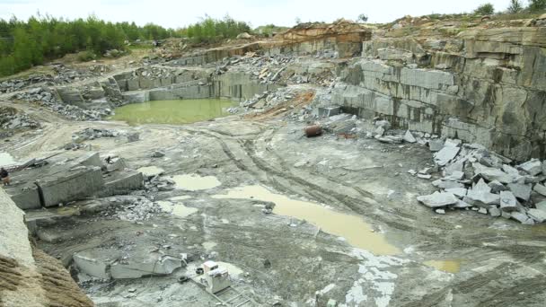 Quarry Mining graniet — Stockvideo