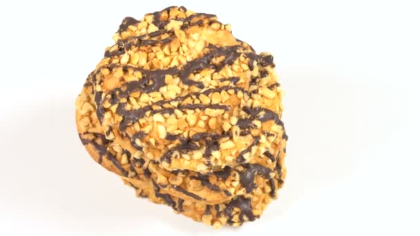 Galletas con nueces y chocolate — Vídeos de Stock