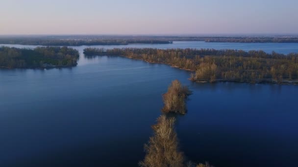 Lot nad rzeką Dniepr — Wideo stockowe