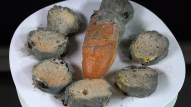 Tabakta küflü beyaz ekmek