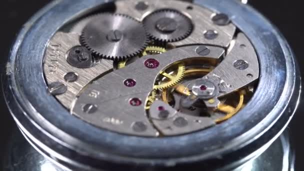 Pracovní mechanismus kapesních hodinek — Stock video