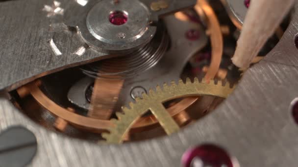 Mechanische Uhren aufhören zu funktionieren — Stockvideo