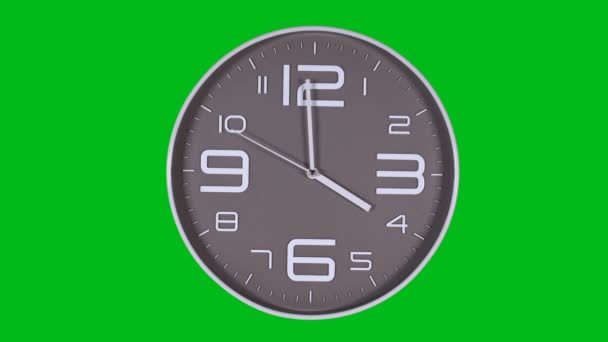 Wall clock on a green background — Stock Video