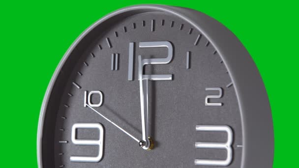 Wall clock on a green background — Stock Video