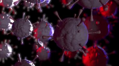 Animasyon Coronavirus Molekülleri. Alfa kanalı