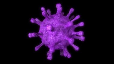 Animasyon Coronavirus Molekülleri. Alfa kanalı