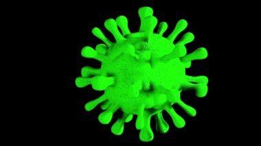 Animasyon Coronavirus Molekülleri. Alfa kanalı