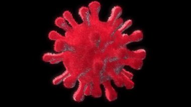 Animasyon Coronavirus Molekülleri. Alfa kanalı