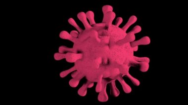 Animasyon Coronavirus Molekülleri. Alfa kanalı