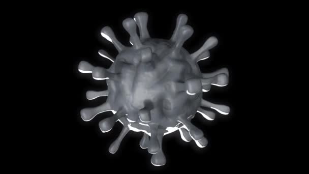Animierte Coronavirus-Moleküle. Alpha-Kanal — Stockvideo