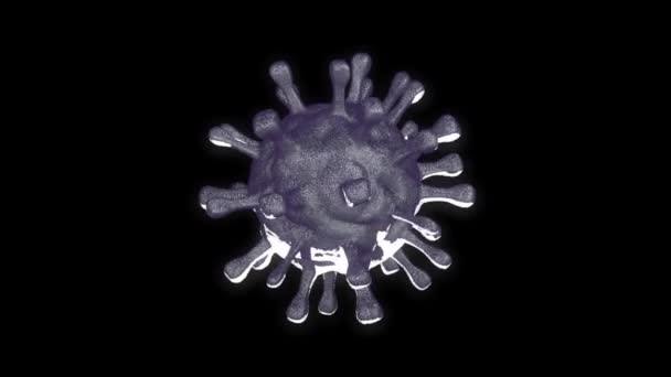 Animerade Coronavirus molekyler. Alfakanal — Stockvideo