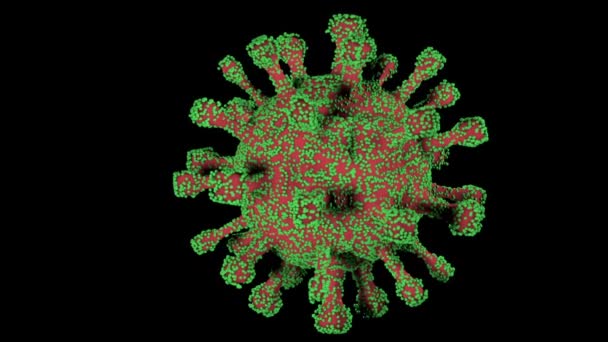 Geanimeerde Coronavirus Moleculen. Alfa kanaal — Stockvideo