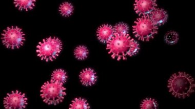 Animasyon Coronavirus Molekülleri. Alfa kanalı