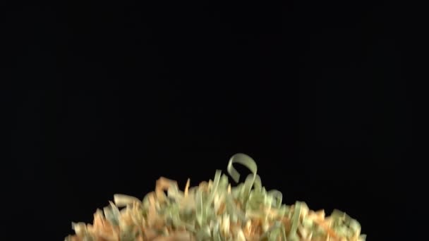 Pasta explosion on black background 250fps — Stock Video