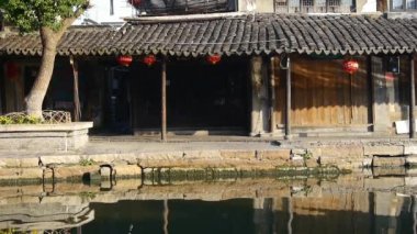 Çin-12 Mar, 2017: Geleneksel Çince evlerde sabah, Xitang su şehir, shanghai, Çin.