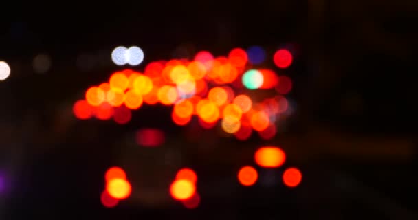 Kina-Sep 22, 2016:4 k Shaking belysning nattetid, många bilar på överfart, trafik jams.illusion dröm. — Stockvideo