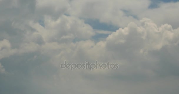 4 k 어두운 altocumulus 구름의 파노라마 연기 천천히 흐린 하늘에 비행. — 비디오