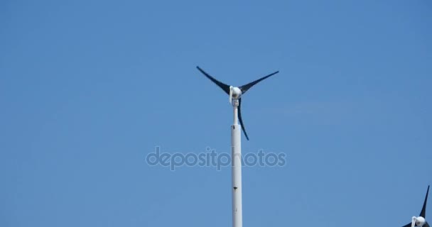4k video,Wind solar turbine and new power energy. — Stock Video