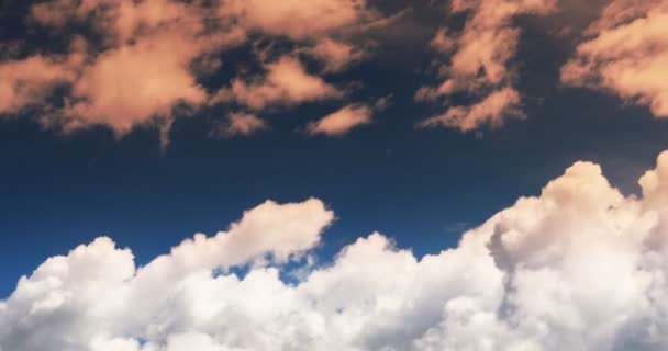 일몰 빛, 하늘, 티베트 고원 비행 푹신한 구름 질량의 4 k 시간 경과. — 비디오