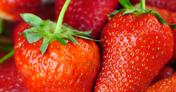 4 k 旋转的美味的草莓. — 图库视频影像