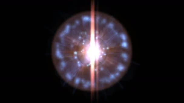 4k poder explosão raio laser energia mágica poeira fogos de artifício partículas fundo . — Vídeo de Stock