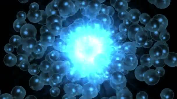 4 k pärlor fyrverkerier damm partiklar, blåsa bubblor, magiska ringen tunnel bakgrund — Stockvideo