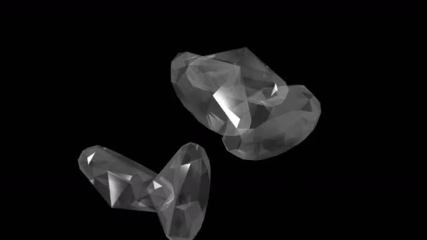 4 k Falling gems diamanter Smycken crystal ädelstenar, rika mineraler rikedom. — Stockvideo