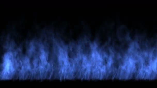 4k blauw vuur, vlam branden gas licht, energie warmte warme passie achtergrond. — Stockvideo