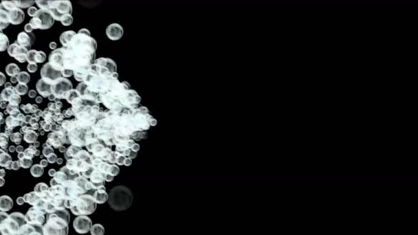 4 k abstracte vuurwerk water stippen achtergrond, bubble deeltje, bacteriën blister. — Stockvideo