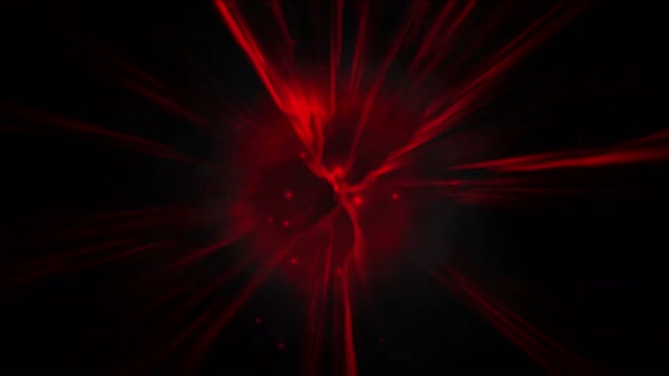Universo de nebulosa de energia de trovão 4k, explosão de raios de partículas de nuvens de tempestade . — Vídeo de Stock