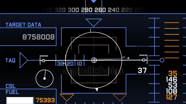 4 k レーダー Gps 信号技術画面表示、科学-fi のデータ コンピューター ナビゲーション — ストック動画