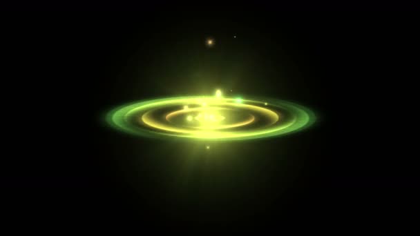 4 k abstracte cirkel energie ray laser, swirl tunnel rimpel deeltje gat vuurwerk — Stockvideo