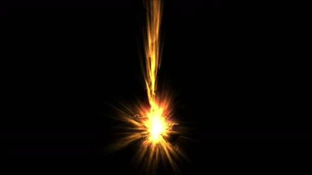 4 k robbanás tűz energia, lézer sugarak fény részecske tűzijáték varázslat lightning. — Stock videók