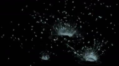 4 k Splash Gayzer su, waterdrop yağmur damlaları damla sıvı dalgalanma, yağmur parçacıklar.