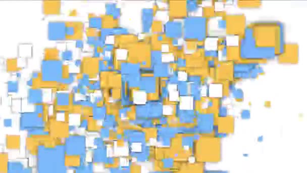4k Абстрактные фрагменты квадратной бумаги, фон фейерверка из частиц мозаики — стоковое видео