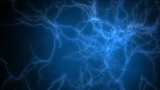 4k Foudre actuelle abstraite, énergie magnétique, particules d'ions feux d'artifice . — Video