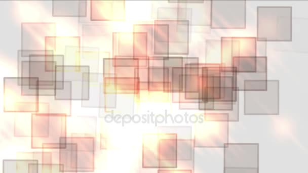4k Partícula cuadrada de vidrio abstracto, mosaico escombros fuegos artificiales arte matriz fondo — Vídeo de stock